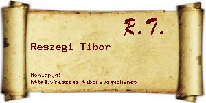 Reszegi Tibor névjegykártya